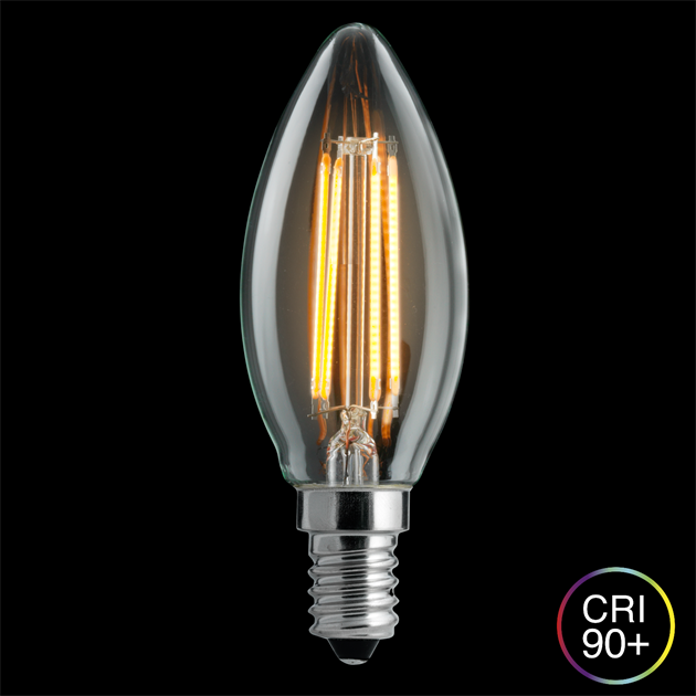 Kronljus klar E14 4,5W 2200K 3-steg dimbar minne